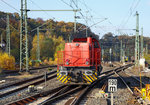   Hier nochmal als Nachschuss: Die Lok 4 der Railflex GmbH (92 80 1275 111-3 D-RF), eine MaK G 1206, fhrt am 12.11.2016 als Lz durch den Bahnhof Betzdorf/Sieg.