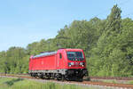 Oh, 187 141-7 kommt nach gut 20 Minuten zurück aus Richtung Bremen (Werkstattprobefahr!?). Tostedt - Dreihausen am 17.05.2024.