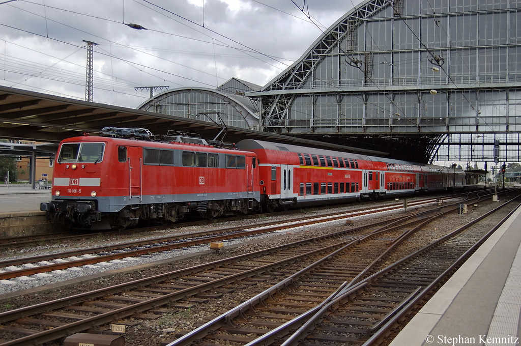 111 091-5 mit der (RB 28638) von Bremen Hbf nach Bremen-Vegesack am Bremer Hbf. 06.09.2011