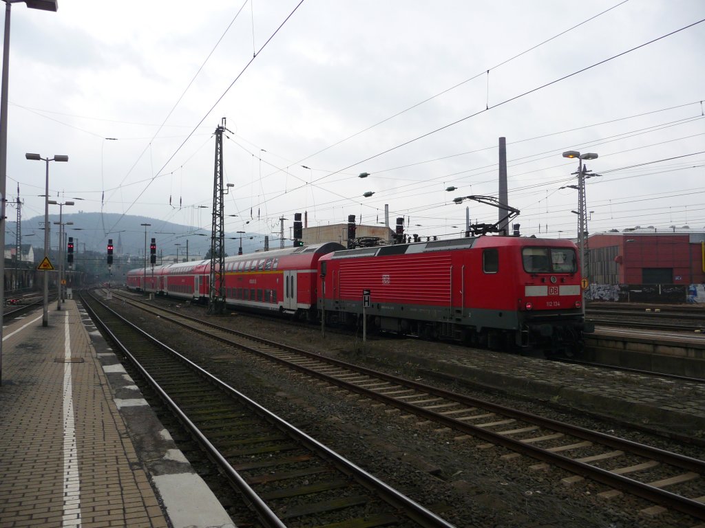 112 134 verl�sst am 14.03.2010 den Hagener Hauptbahnhof. RE7 -> Krefeld Hauptbahnhof