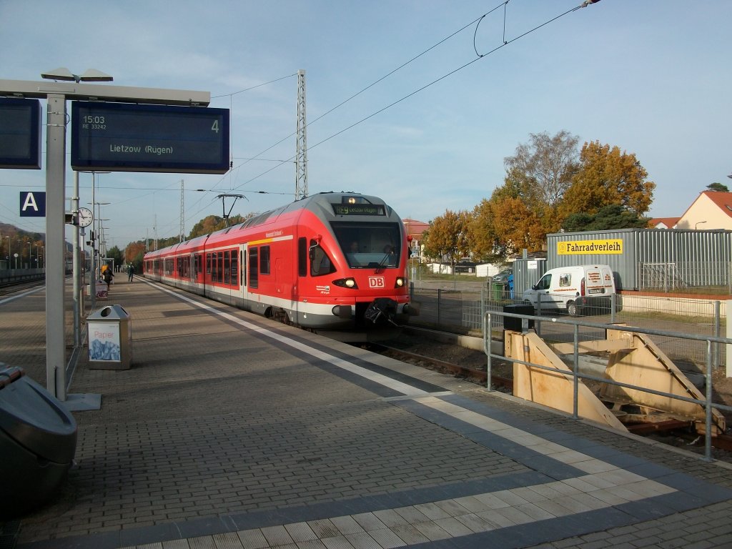 429 028 stand am 29.Oktober 2010 in Binz zur R�ckfahrt nach Lietzow bereit.