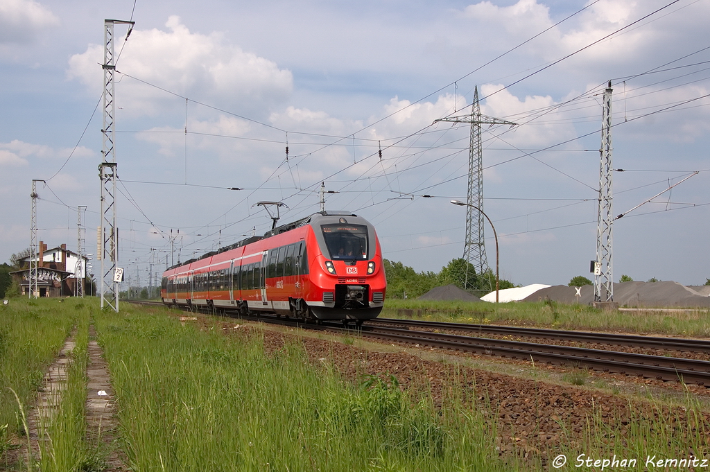 442 815-7 als RB20 (RB 28709) von Birkenwerder(b Berlin) nach Potsdam Hbf in Satzkorn. Netten Gru an den Tf! 16.05.2013