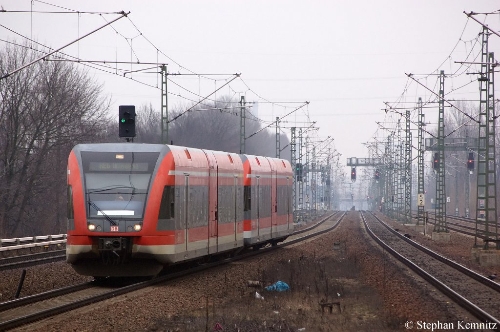 646 008-2 & 646 027-2 als RE6 (RE 17544) nach Wittenberge in Berlin Jungfernheide. 18.02.2011