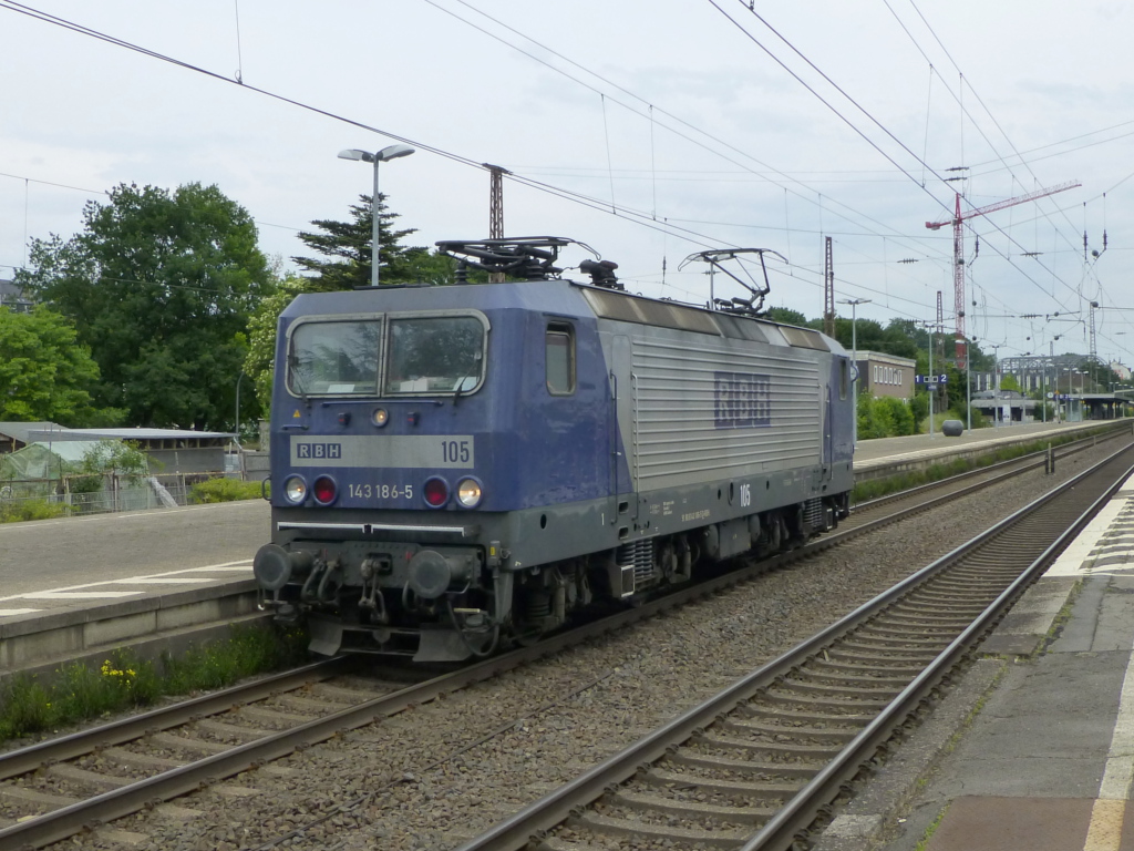 Am 17.6.2013 durchf�hrt RBH 105 [ex-DB 143 186] Wuppertal-Oberbarmen.