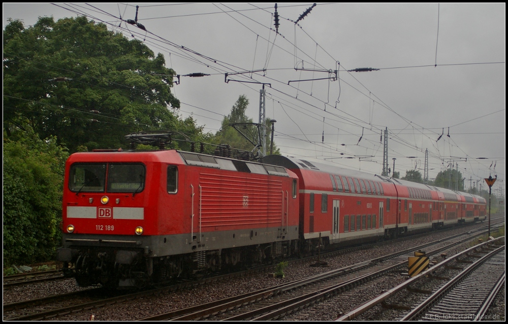 DB Regio 112 189 mit dem RE1 Frankfurt (Oder) f�hrt am 14.06.2012 durch Bln.-Hirschgarten
