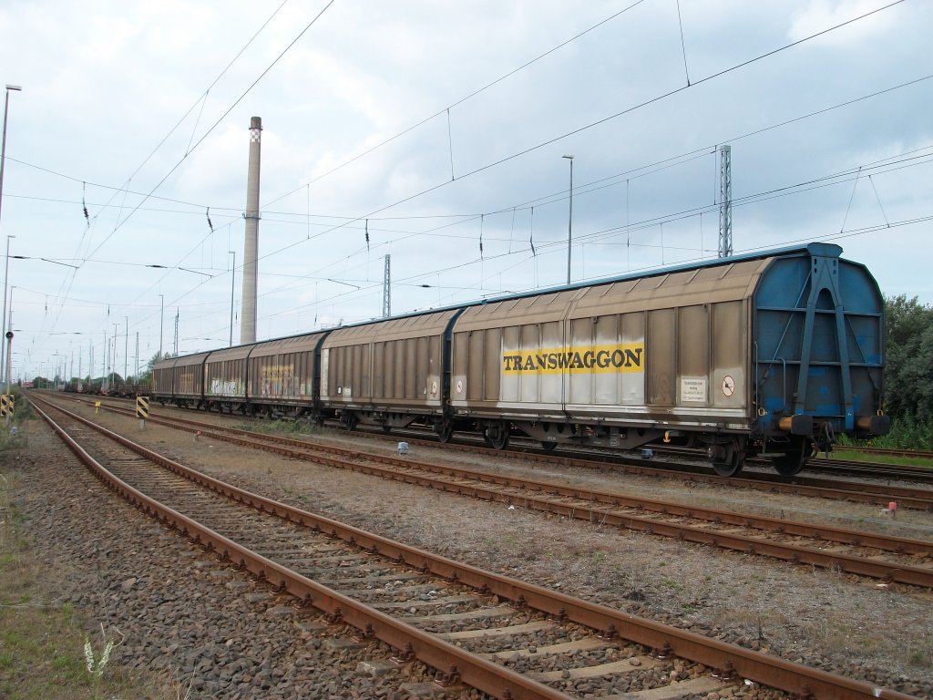 DB-Schiebewandwagen  TRANSWAGGON  am 20.August 2010 in Mukran.