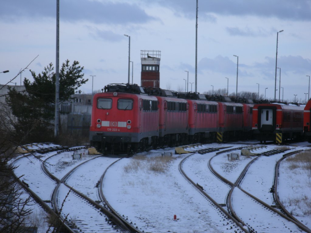 Die am 19.Januar 2013 nach Mukran gekommenen zehn  Neuzug�nge  wurden am 21.Januar 2013 in Mukran auf ihren vorl�ufigen Abstellplatz gebracht.