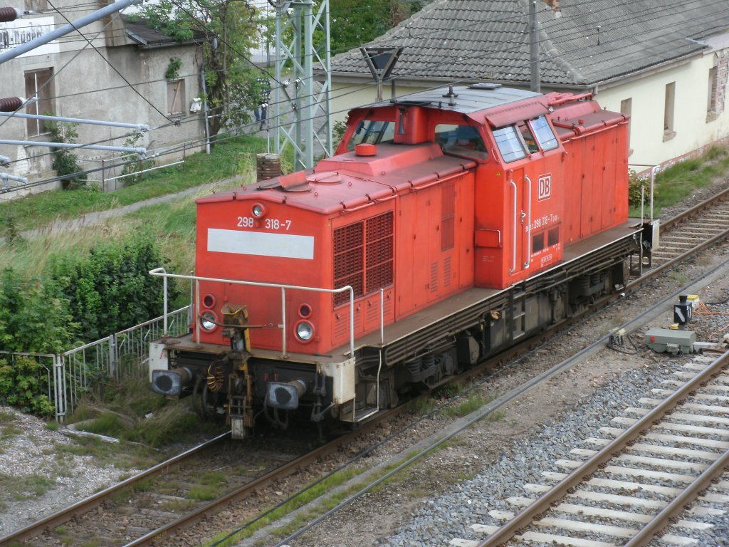 Ein paar Minuten Pause f�r 298 318-7,am 09.August 2012,in Bergen/R�gen.