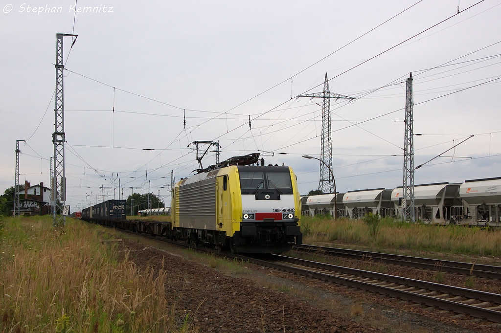ES 64 F4 - 089 (189 989-7) MRCE Dispolok GmbH f�r ERSR - ERS Railways B.V. mit dem DGS 42330 von Poznan Franowo nach Rotterdam Maasvlakte West in Satzkorn. 09.08.2013