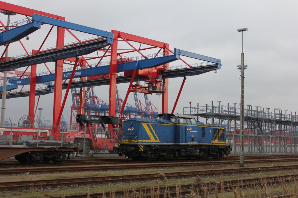 evb Mittelweserbahn V1202 Abgestellt am 04.12.2012 in Hamburg Waltershof / Dradenau. Wie man Sehen kann hat die Lok das neue Logo Schon bekommen.