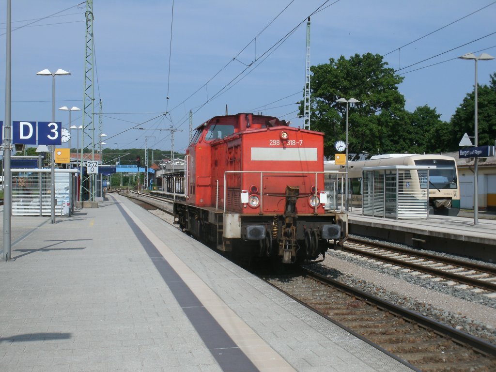 Extra von Mukran kam 298 318-7,am 12.Juni 2013,durch Bergen/R�gen um in Stralsund zurangieren.
