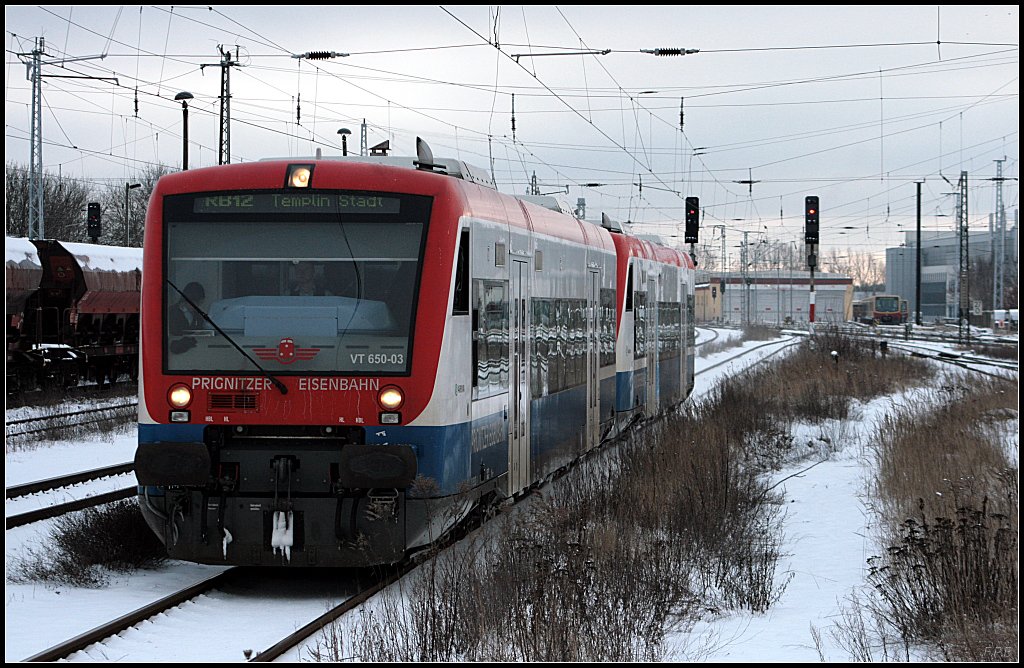 PEG VT 650-03 als RB12 nach Templin Stadt (ex VT 650.03; Oranienburg 03.01.2010)