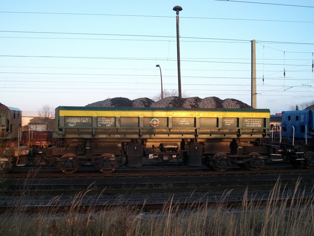 PKP-Seitenkippwagen am 13.November 2010 in Bergen/Rgen.