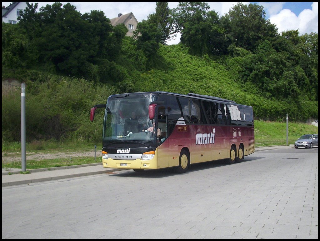 Setra 416 GT-HD von Marti aus der Schweiz im Stadthafen Sassnitz.