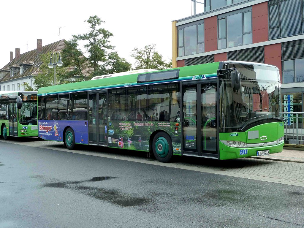 Stadtbus der �WAG AG steht am Busbahnhof in Fulda, September 2012