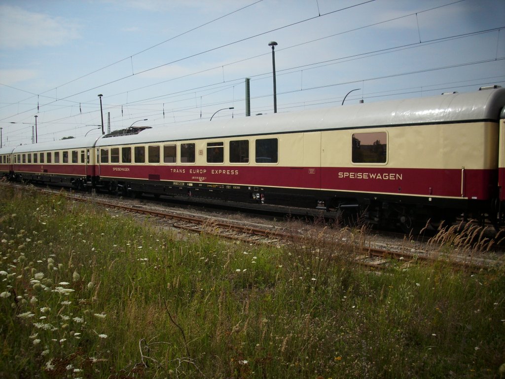 TEE-Speisewagen am 15.August 2009 abgestellt in einem Sonderzug in Bergen/R�gen.