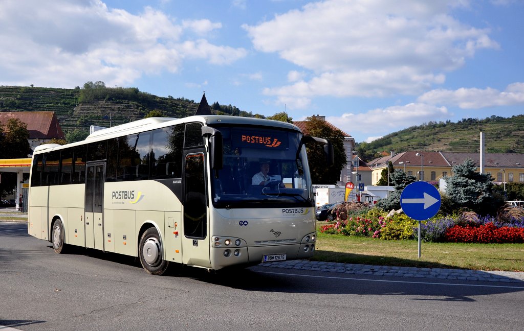 TEMSA SAFARI,Postbus der �BB im September 2012 in Krems an der Donau unterwegs.