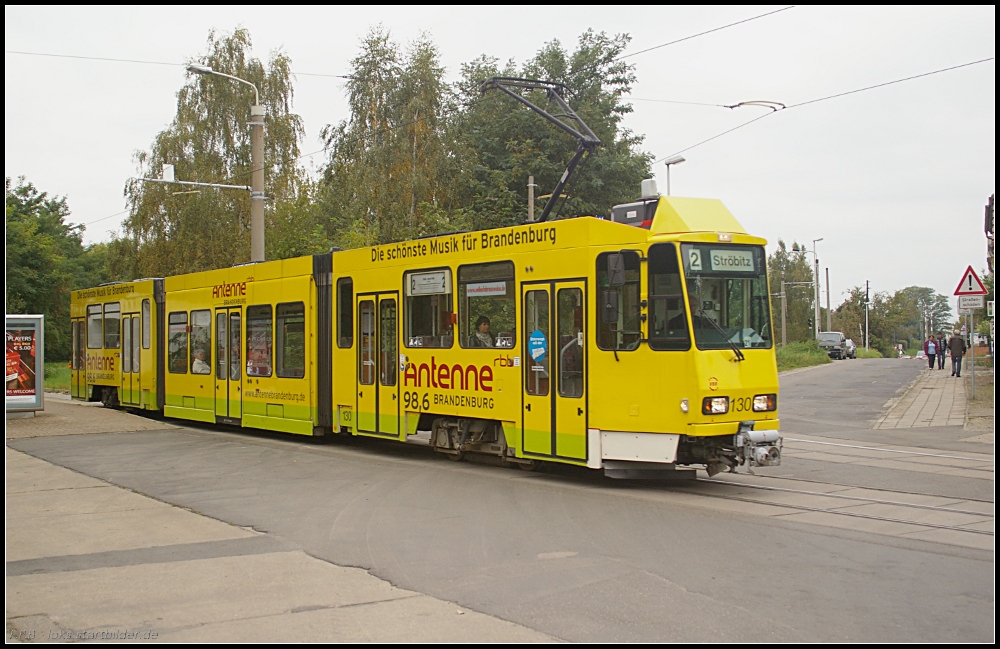 Tw 130 der Cottbusverkehr auf der Linie 2 nach Str�bitz (gesehen Cottbus Jessener Stra�e 05.10.2010)