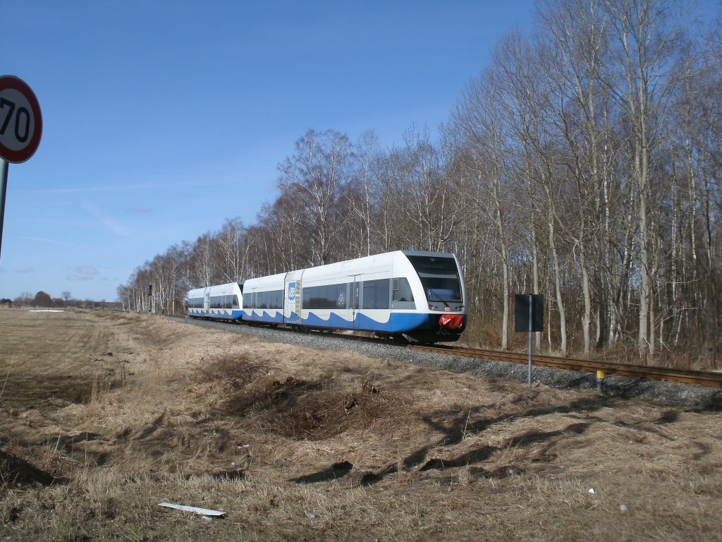 UBB 646 128-4 verlie�,am 06.April 2013,Trassenheide.