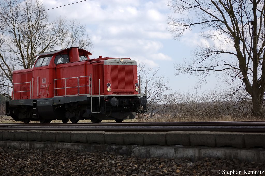 V100-West 212 347-9 als Lz zwischen Gro�wudicke und Rathenow in Richtung Stendal unterwegs. 28.03.2011