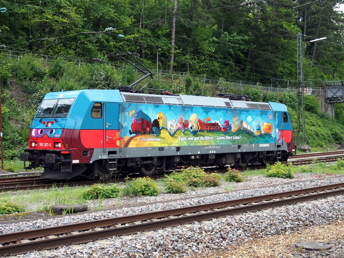 185 367-0  Günni  als Schublok in Geislingen/Steige am 03.07.2020.