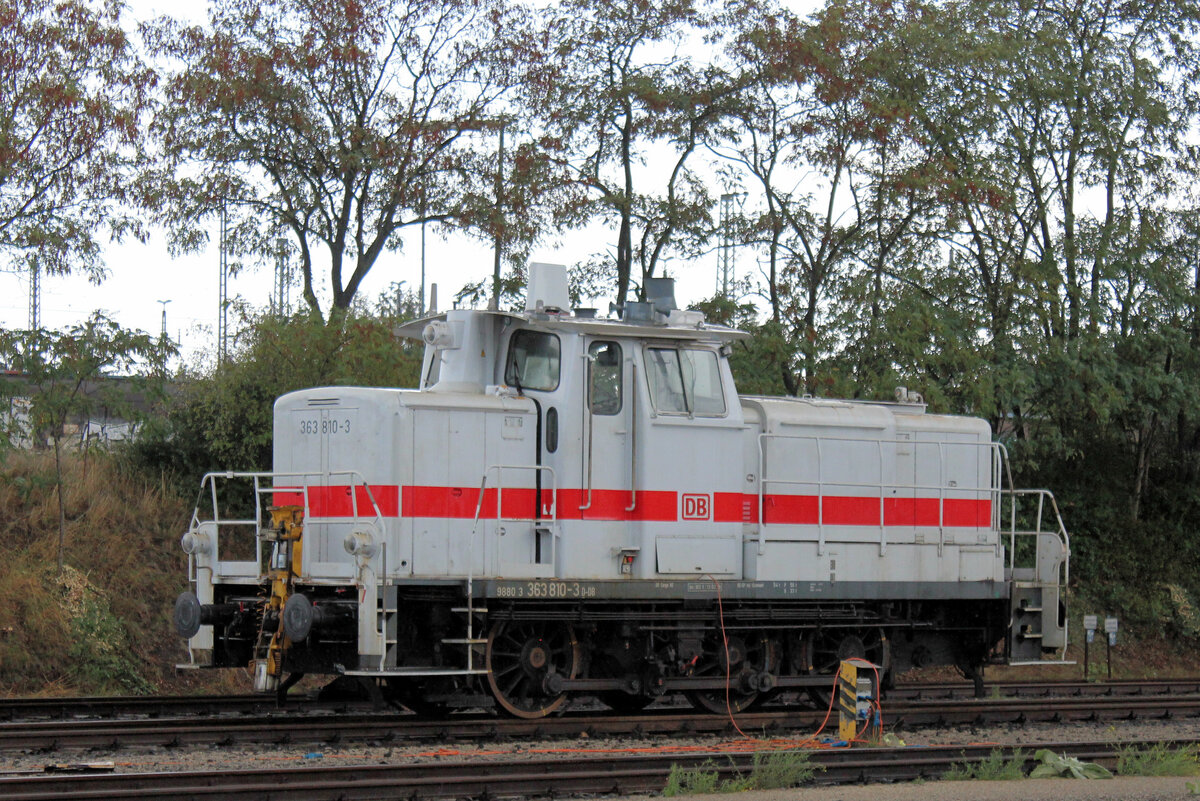 363 810-3 hat Wochenendruhe. Seevetal - Maschen Rbf am 17.09.2022,  Tag der Schiene .