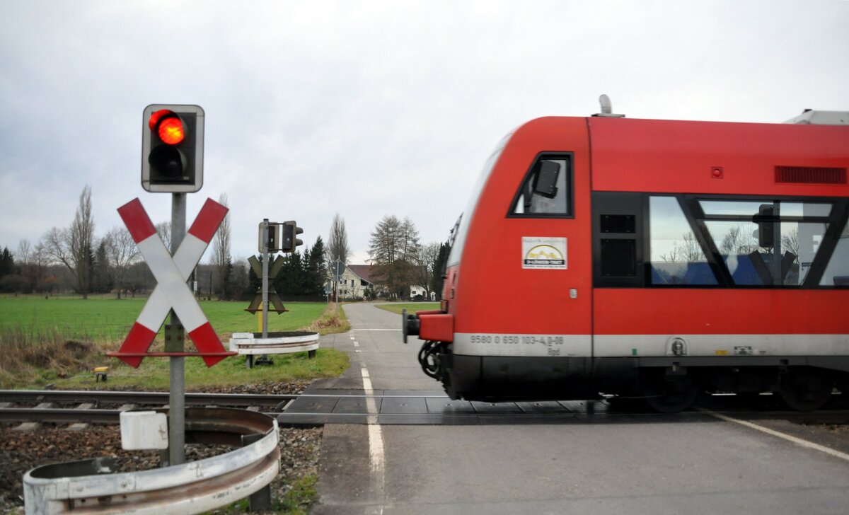 650 103-4 am Bahnübergang bei Jedesheim am 29.11.2009.