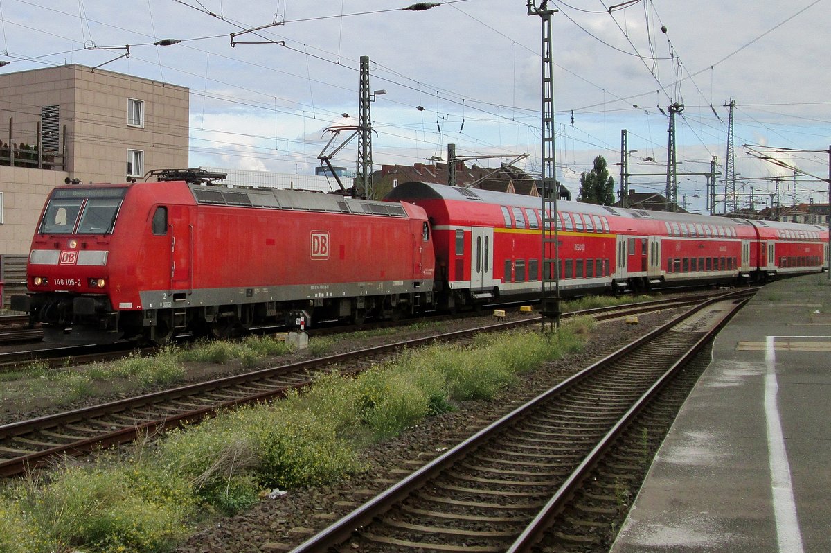 Am 20 September 2016 treft 146 105 in Hannover Hbf ein.