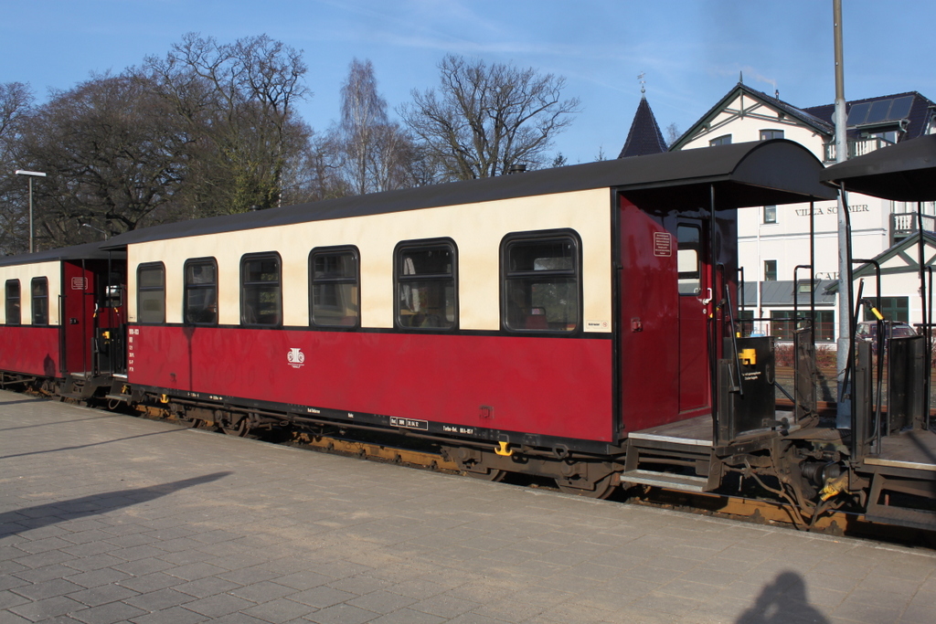 B�derbahn Molli Wagen der Bauart Nuhz stand am 28.01.2017 im Bahnhof Bad Doberan.