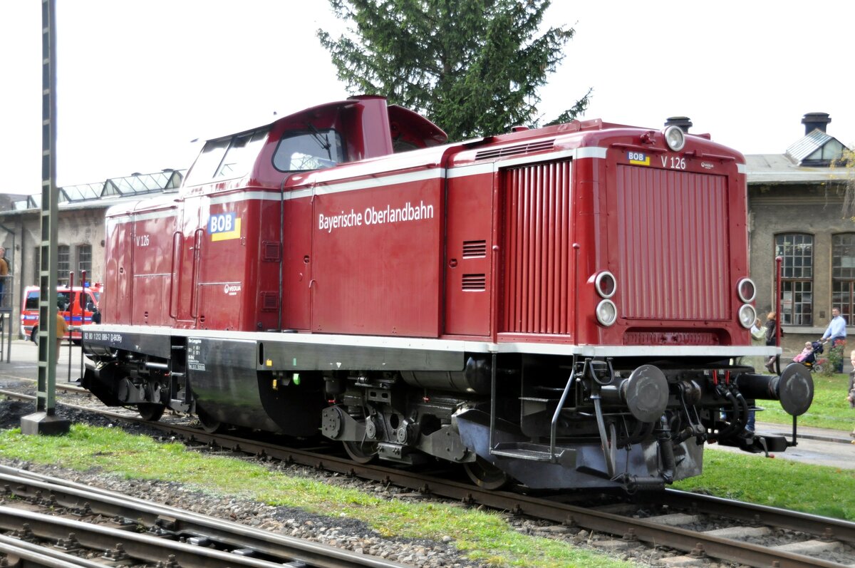 Bayerische Oberlandbahn V 126;  82 80 1 212 089-7 D-BOBy im Bahnpark Augsburg am 25.10.2009.
