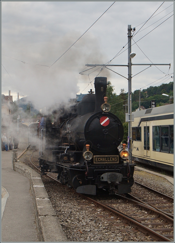 BLONAY-CHAMBY PINGSTFESTIVAL 2015: Die diesjährige Gastlok, die LE G 3/3 N° der LEB in Blonay.
24. Mai 2015 