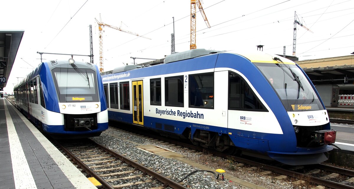 BRB VT 162 95 80 1648 662-D-BRB und VT 221 in Augsburg am 21.12.2019.