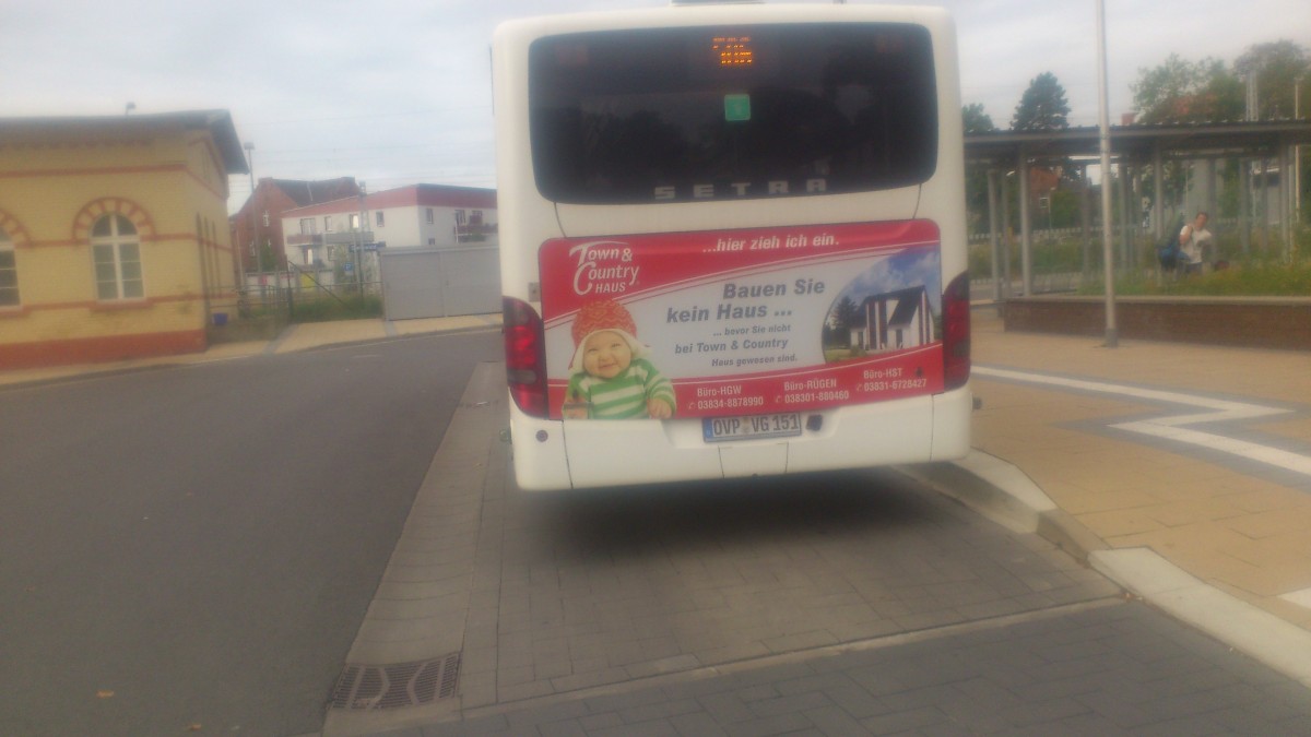 ...das Heck dieses Setra mit einem alten Kennzeichen noch OVP VG 151 am Greifswalder Busbahnhof 