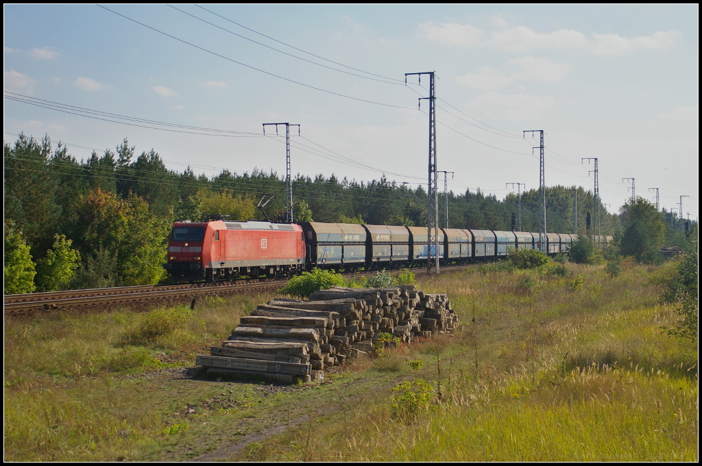 DB Schenker 185 047-8 mit Falns in Berlin Wuhlheide, 18.09.2014