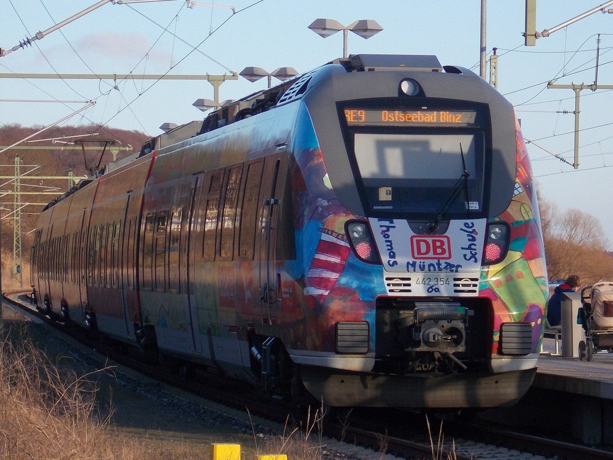 Der Kunterbunt Hamster 442 354,am 26.Februar 2016,in Lietzow.