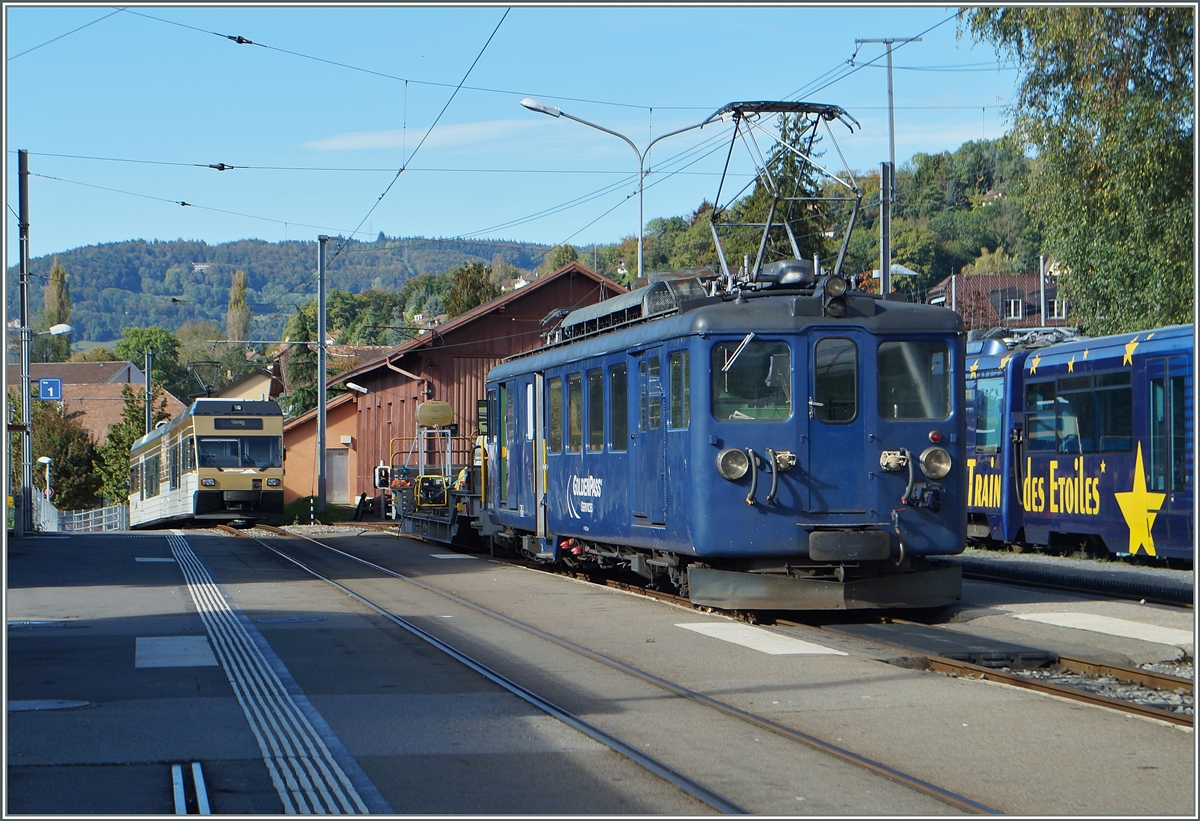 Der MOB BDe 4/4 3004 in Blonay.
14. Okt. 2014