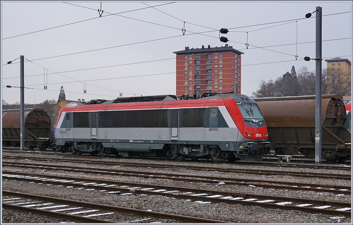 Diese schöne Lok scheint, glaubt man der UIC Nummer 91 87 0036 014-5 F-, noch niemandem zu gehören. 
Belfort, den 11. Jan. 2019