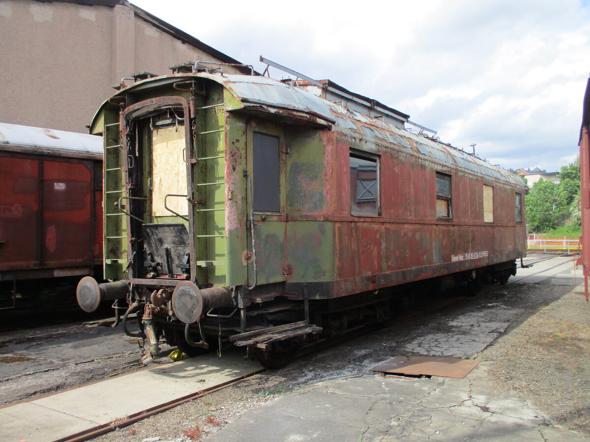 Dieser Heizwagen steht in der ehemaligen Einsatzstelle Sonneberg und konnte,am 13.Mai 2026,besichtigt werden.
