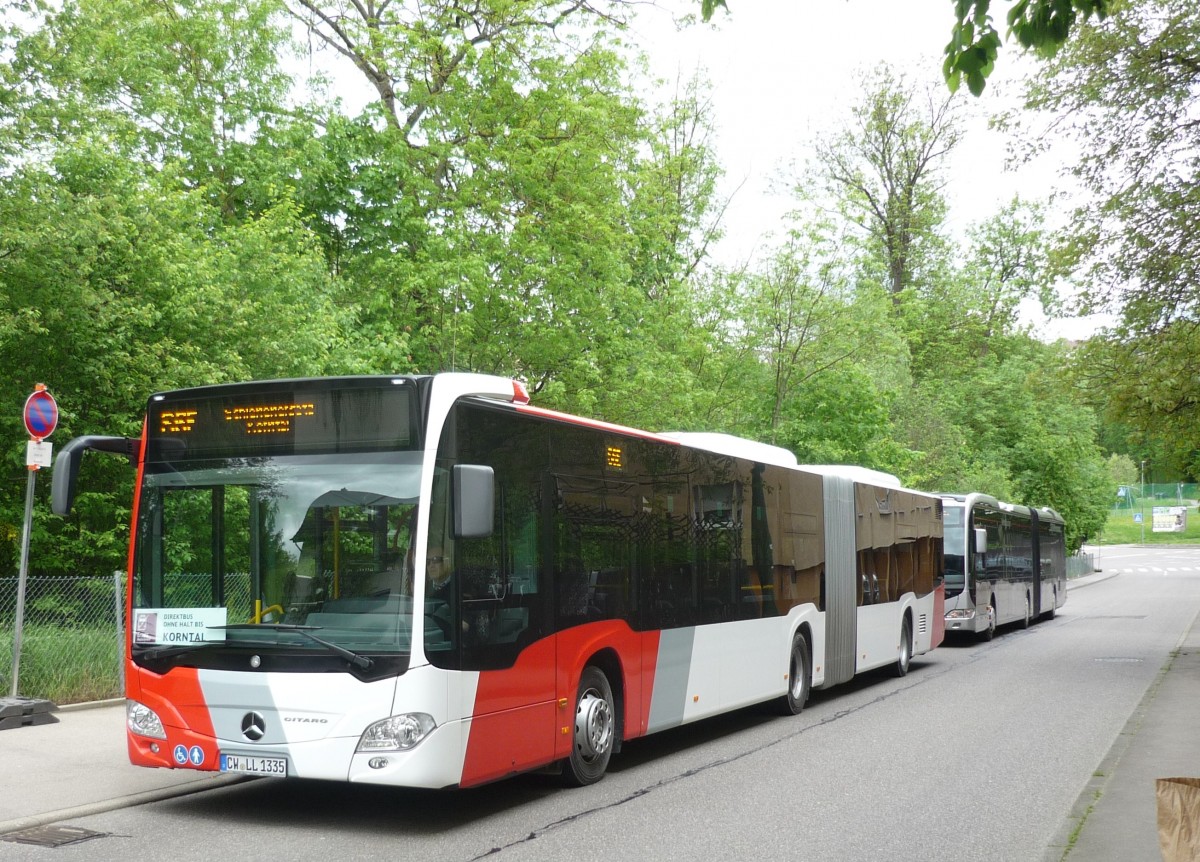 Ein MB-Citaro C2 der Fa. Rexer, Calw am Bahnhof. F�hrt im Schienenersatzverkehr in Leonberg 