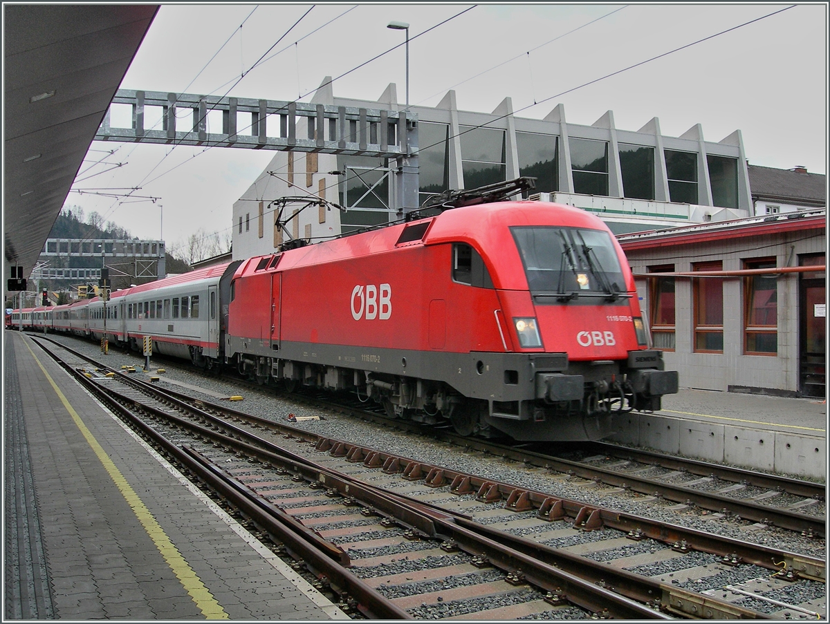 Ein ÖBB EC erreich von Wien kommend sein Ziel Feldkrich.
12. Jan. 2007