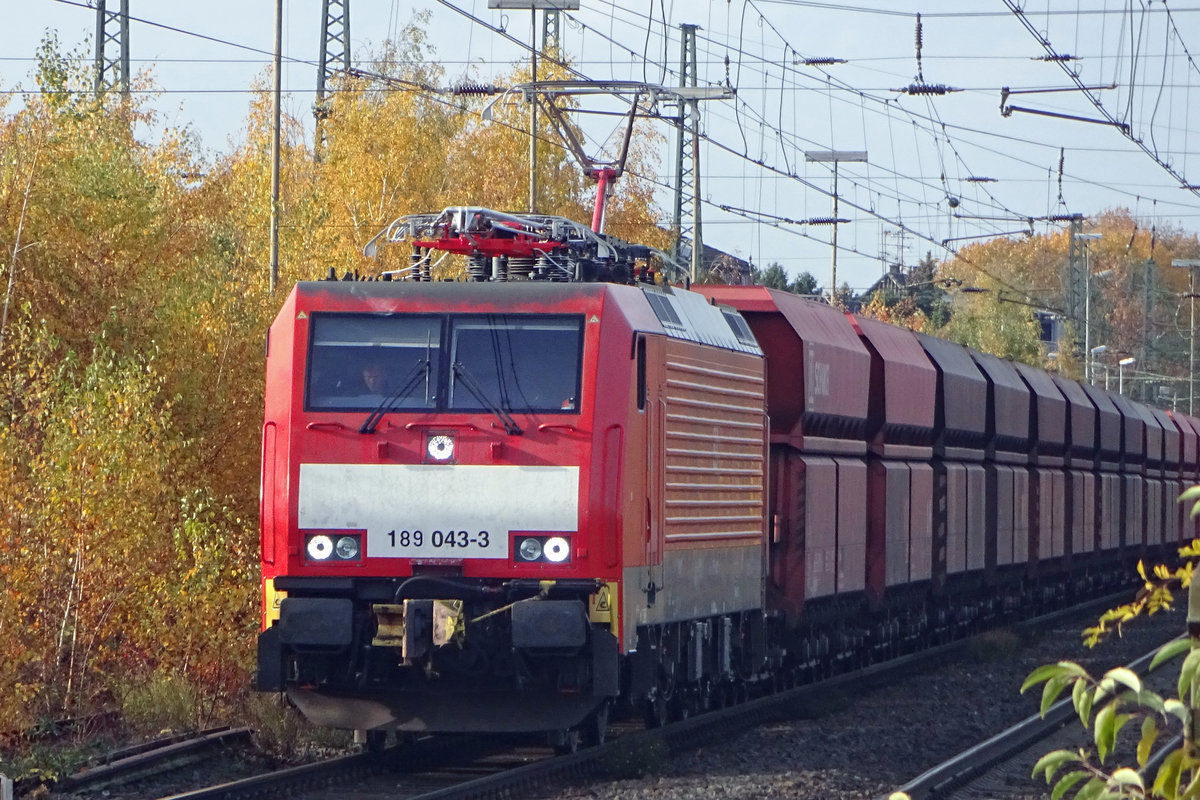 Erzzug mit 189 043 durchfahrt am 14 November 2019 Emmerich.