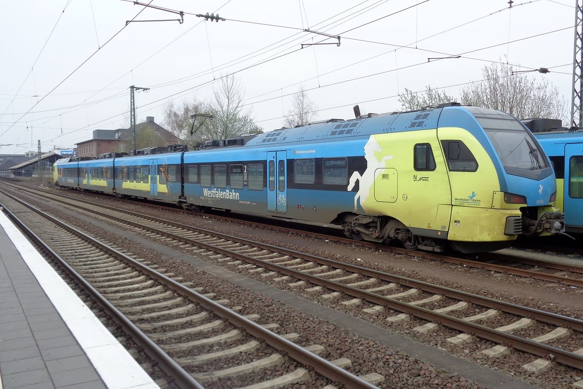 ET 413 der Westfalenbahn steht am 9 April 2018 in Rheine.