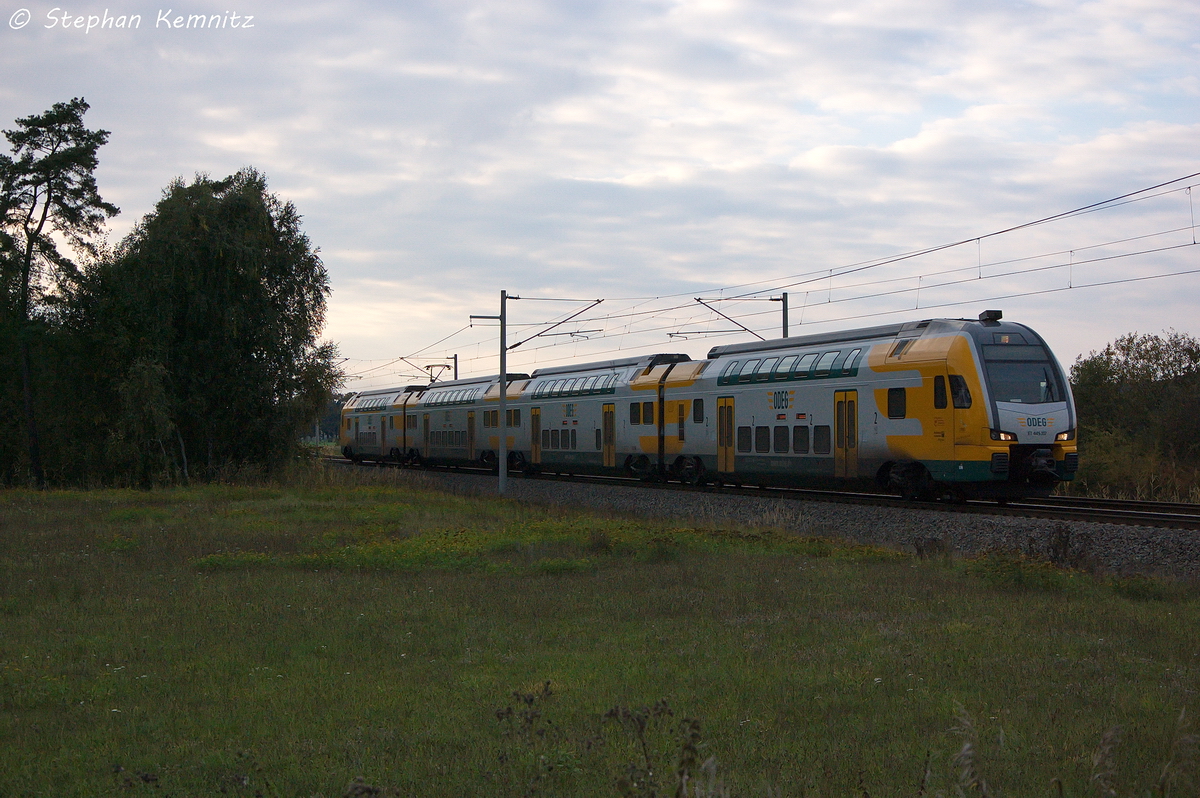 ET 445.107  L�bben  (445 107-6) ODEG - Ostdeutsche Eisenbahn GmbH als RE4 (RE 37327) von Rathenow nach Ludwigsfelde in Nennhausen. 07.10.2013