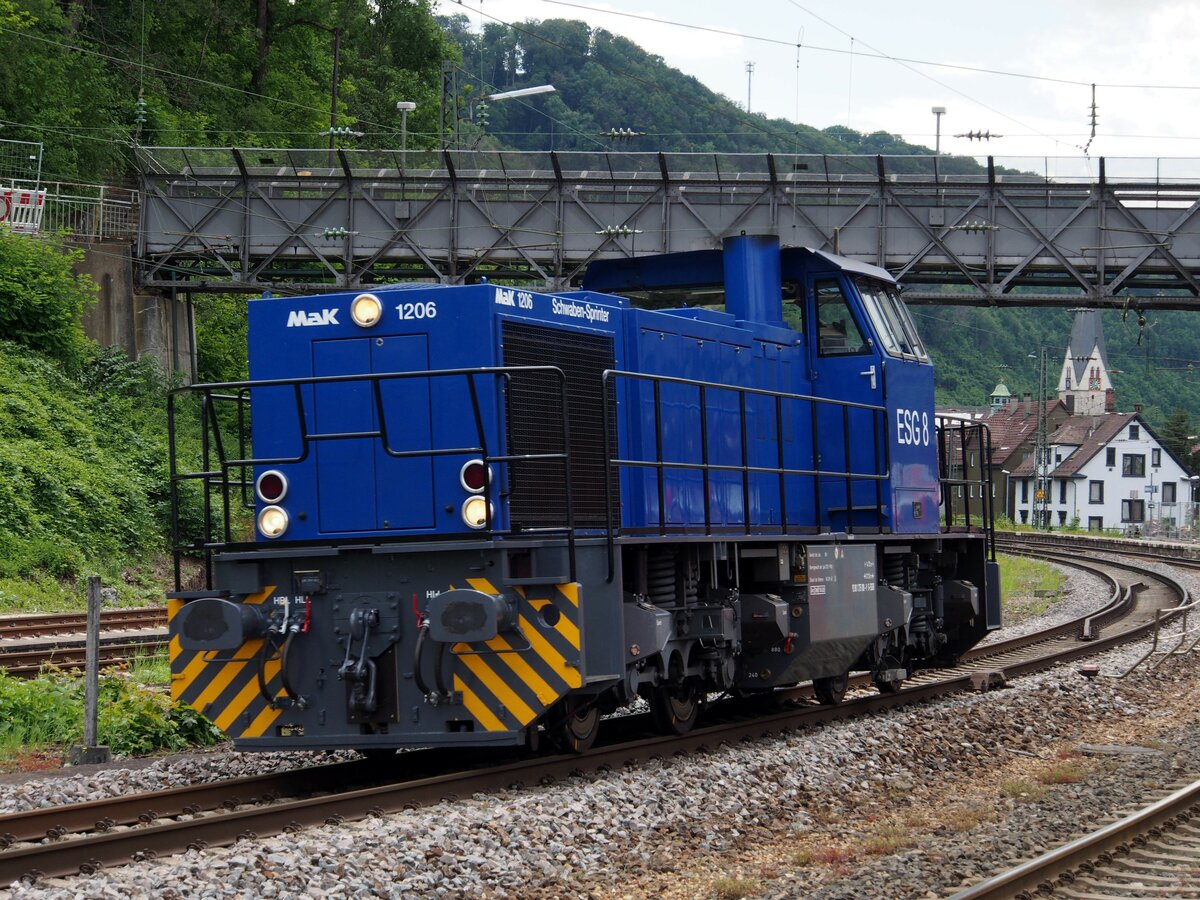 G 1206 92 80 1275 108-S D-ESGBI Eienbahn-Service GmbH (ESG) von Vossloh Baujahr 2003 Fabrik-Nr. 500 1478 in Geislingen/Steige am 03.07.2020.
