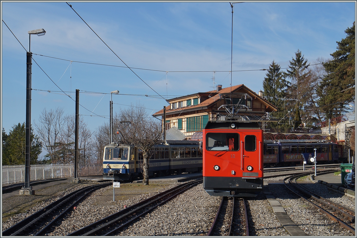 HGem 2/2 und zwei Bhe 4/8 in Glion.
8. Dez. 2015