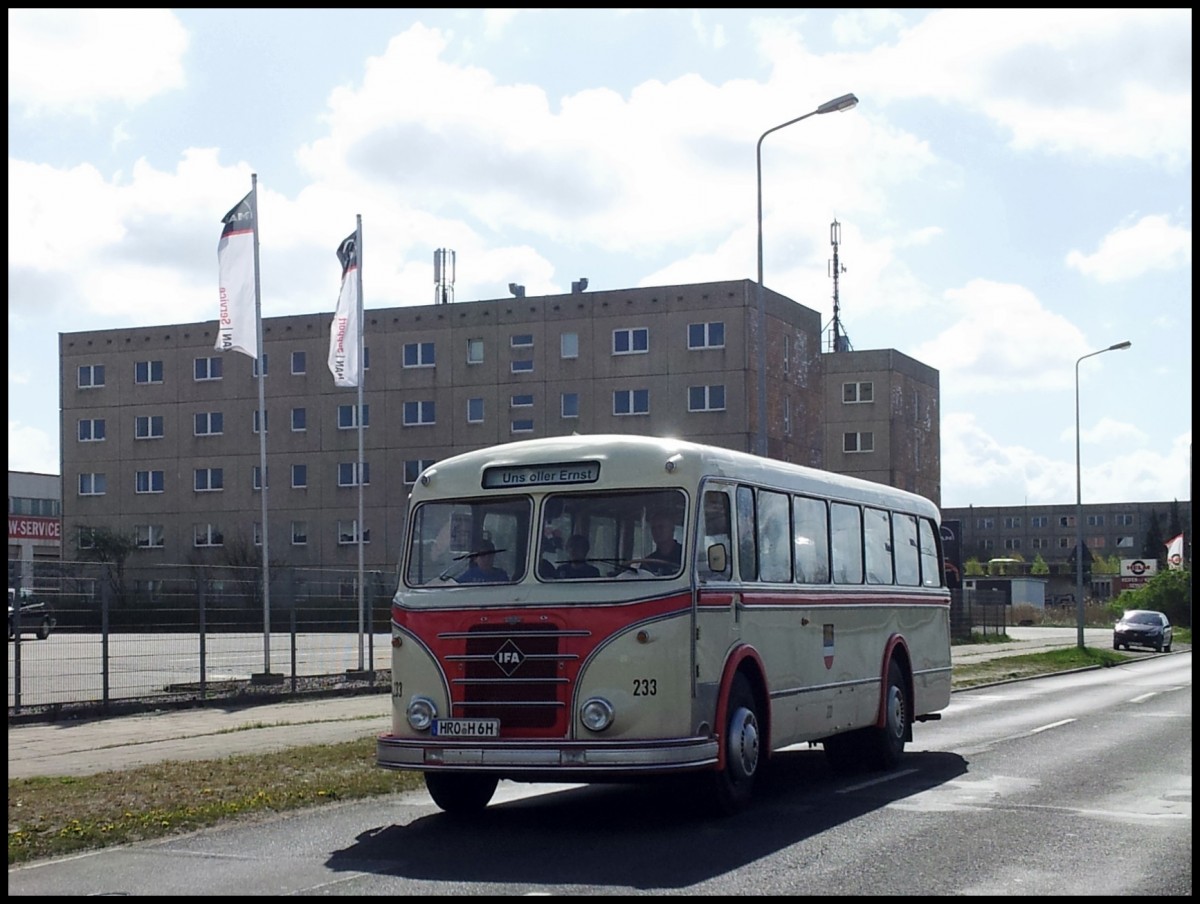 IFA H6B der Rostocker Straenbahn AG in Rostock.