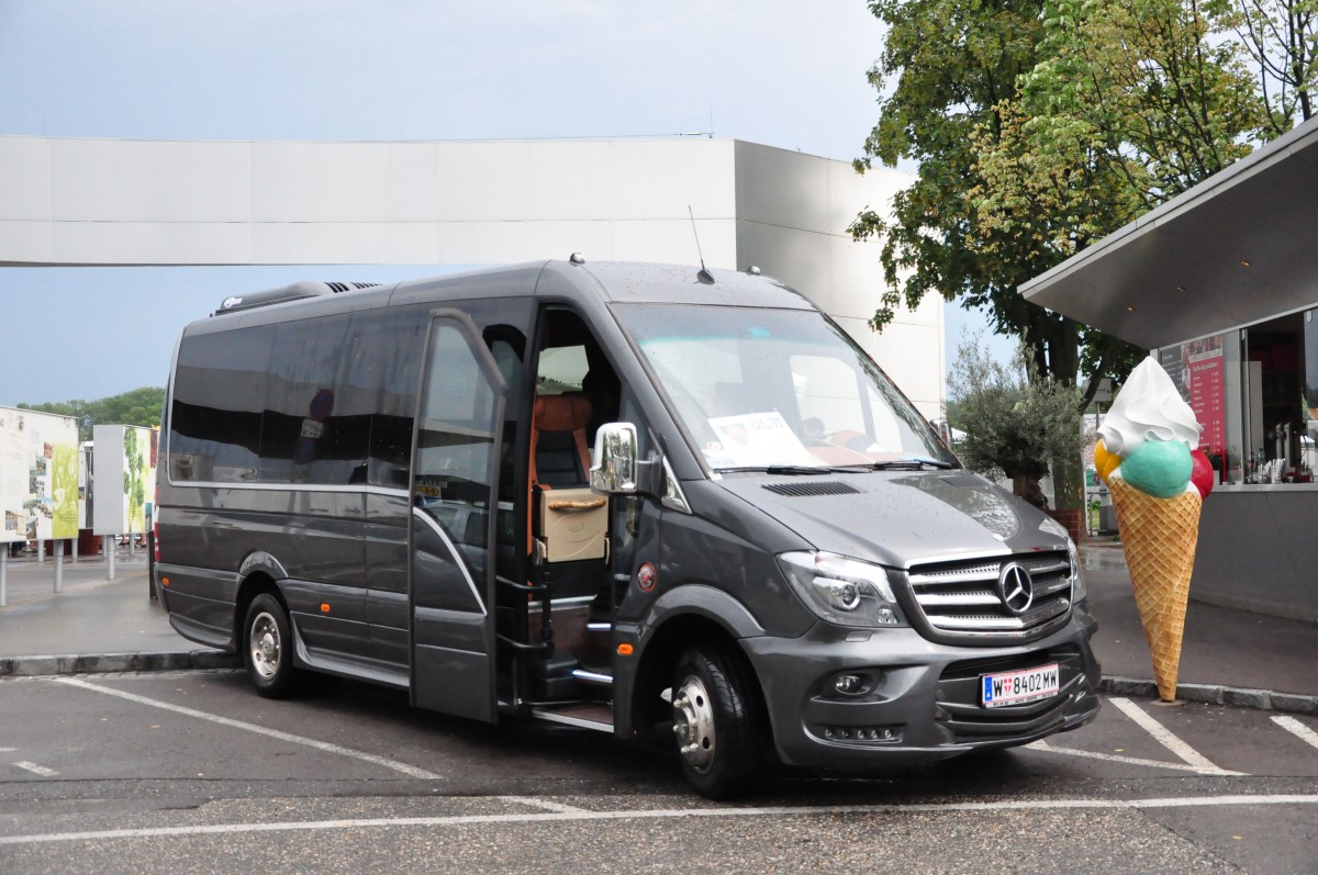 Kleinbus Mercedes Sprinter 519 Bluetec aus Wien im Juni 2015 in Krems.