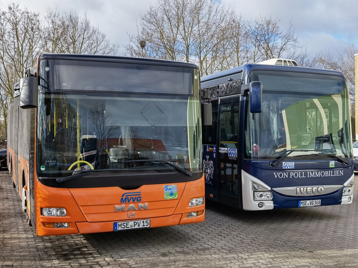 MAN Lion's City und Iveco Crossway der MVVG in Malchow.