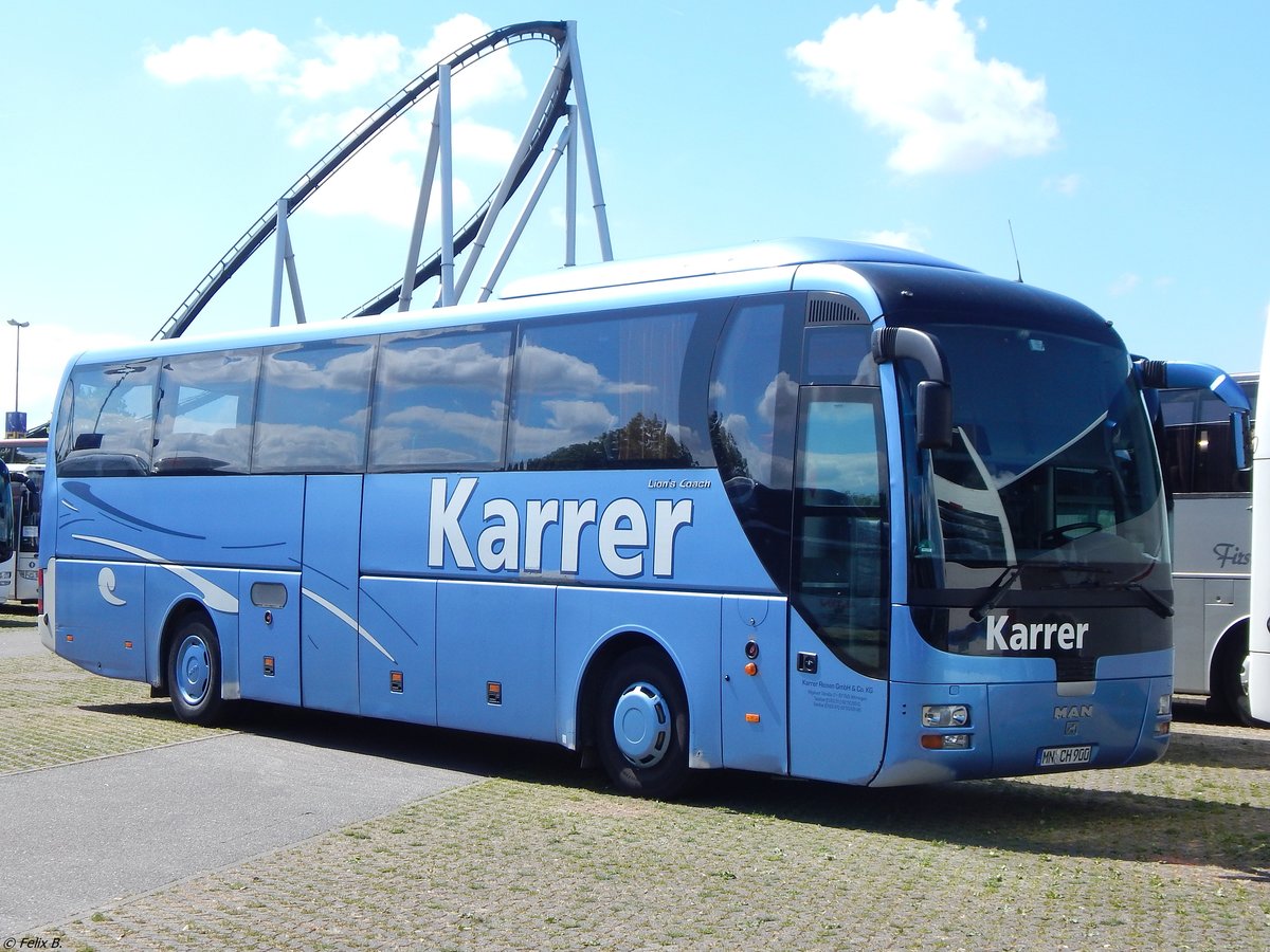 MAN Lion's Coach von Karrer aus Deutschland am Europapark Rust.