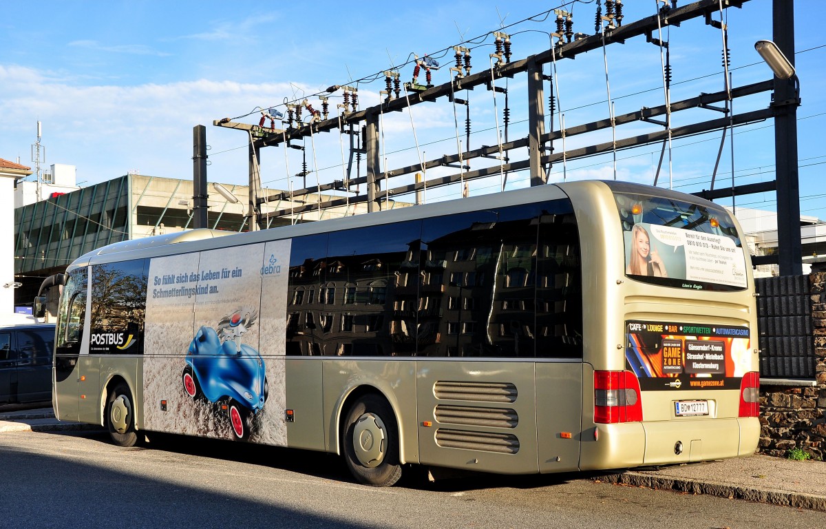 MAN Lions Regio,Postbus der BB im Okt. 2013 im Busterminal Krems.